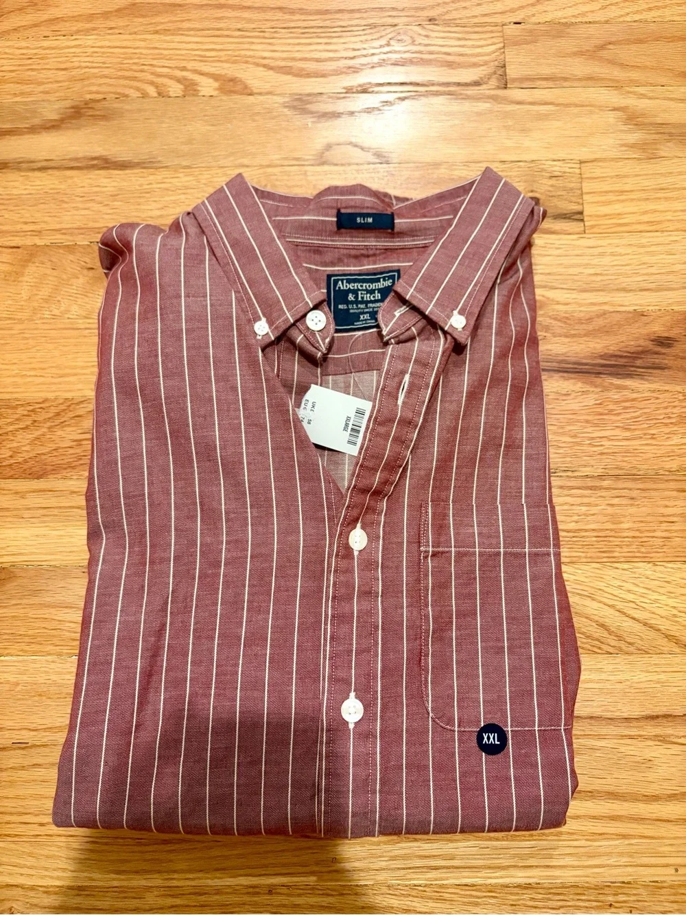 Y2K Abercrombie & Fitch NWT XXL Slim Stripe Button Down Shirt 100% Cotton